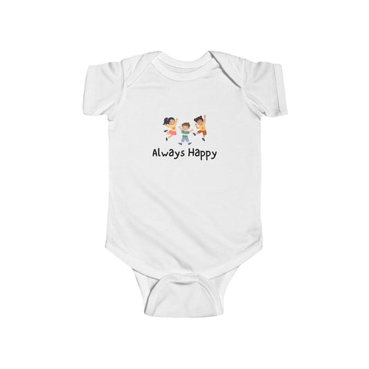 Always Happy Infant Bodysuit, Baby Grow with Cheerful Design, Soft 100% Cotton, for Newborns and Toddlers, Perfect Gift for Baby Showers