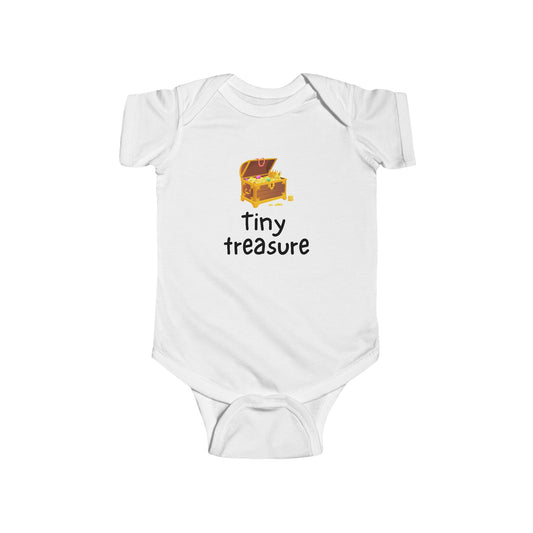 Tiny Treasure Baby Bodysuit, Cute Infant Onesie with Charming Design, Soft Cotton Newborn Grow for Baby Showers, Gifts, and Everyday Wear