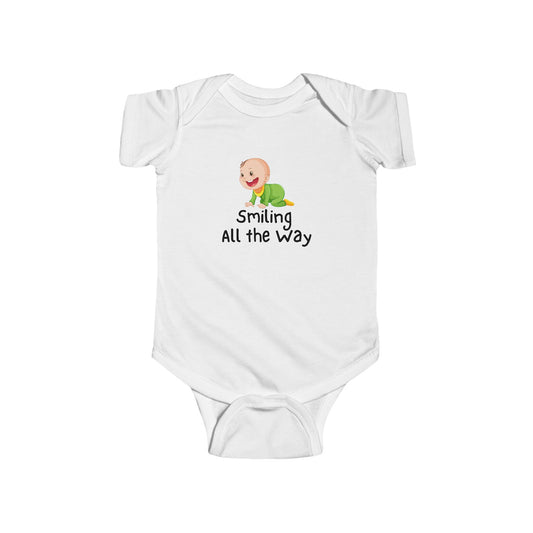 Smiling All The Way Baby Bodysuit, Cute Infant Baby Grow | Newborn Baby Outfit | Baby Shower Gift, Soft Cotton Onesie, Baby Clothing