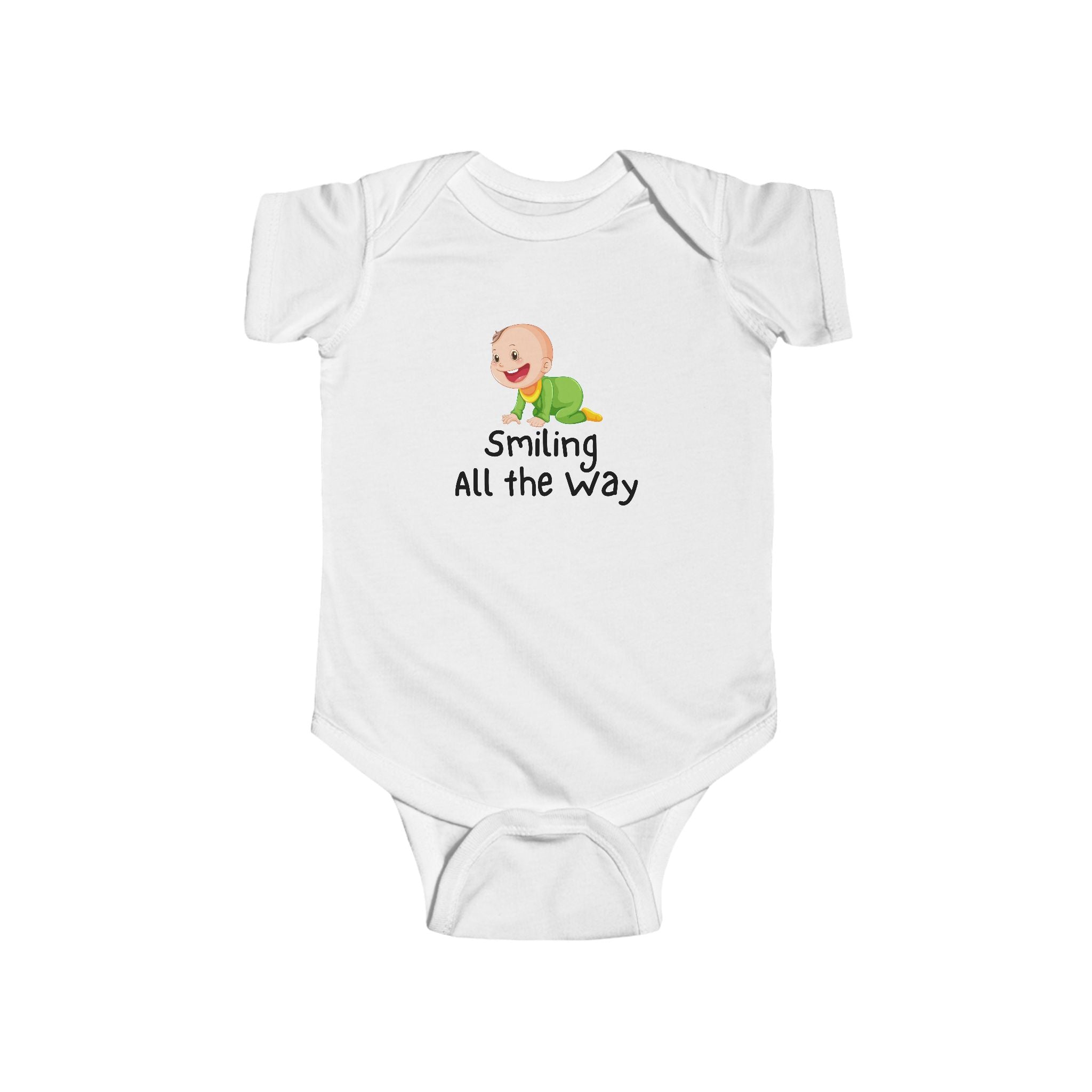 Smiling All The Way Baby Bodysuit, Cute Infant Baby Grow | Newborn Baby Outfit | Baby Shower Gift, Soft Cotton Onesie, Baby Clothing